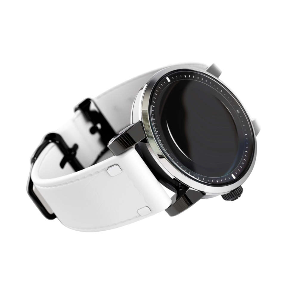 Hybrid Smart Watch with Leather Strap